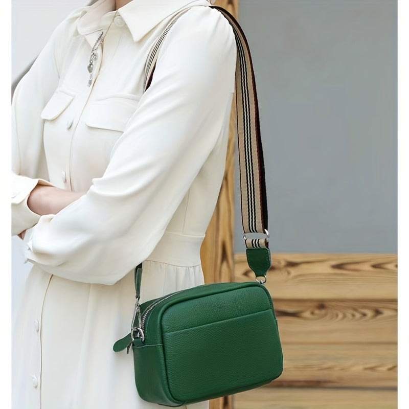 スモール レターグラフィック クロスボディバッグ｜ストライプ ストラップ ショルダーバッグ｜レディース ファスナー付き スクエア パース