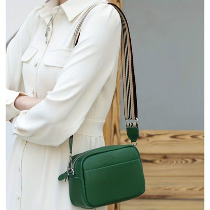 スモール レターグラフィック クロスボディバッグ｜ストライプ ストラップ ショルダーバッグ｜レディース ファスナー付き スクエア パース