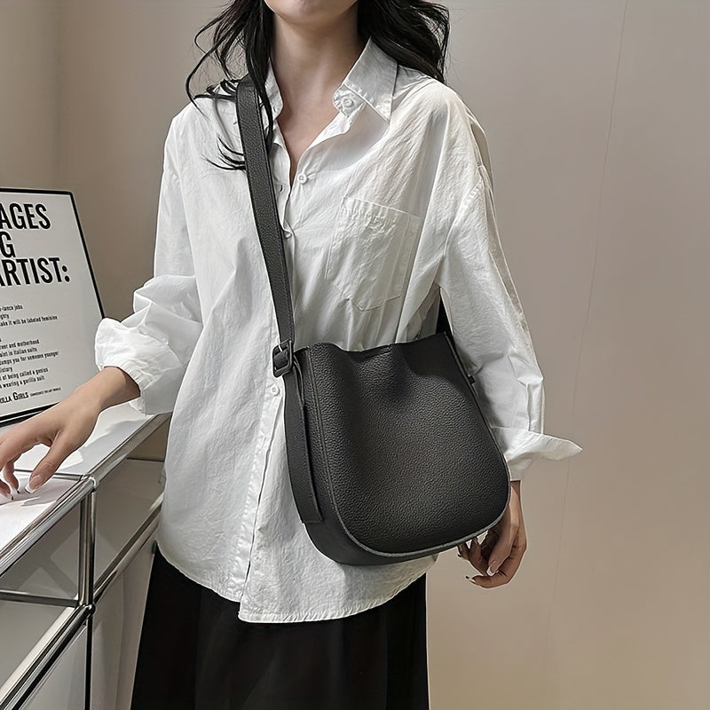 シンプル 無地 クロスボディバッグ｜オールマッチ ショルダーバッグ｜通勤向け レディース 多用途 収納バッグ