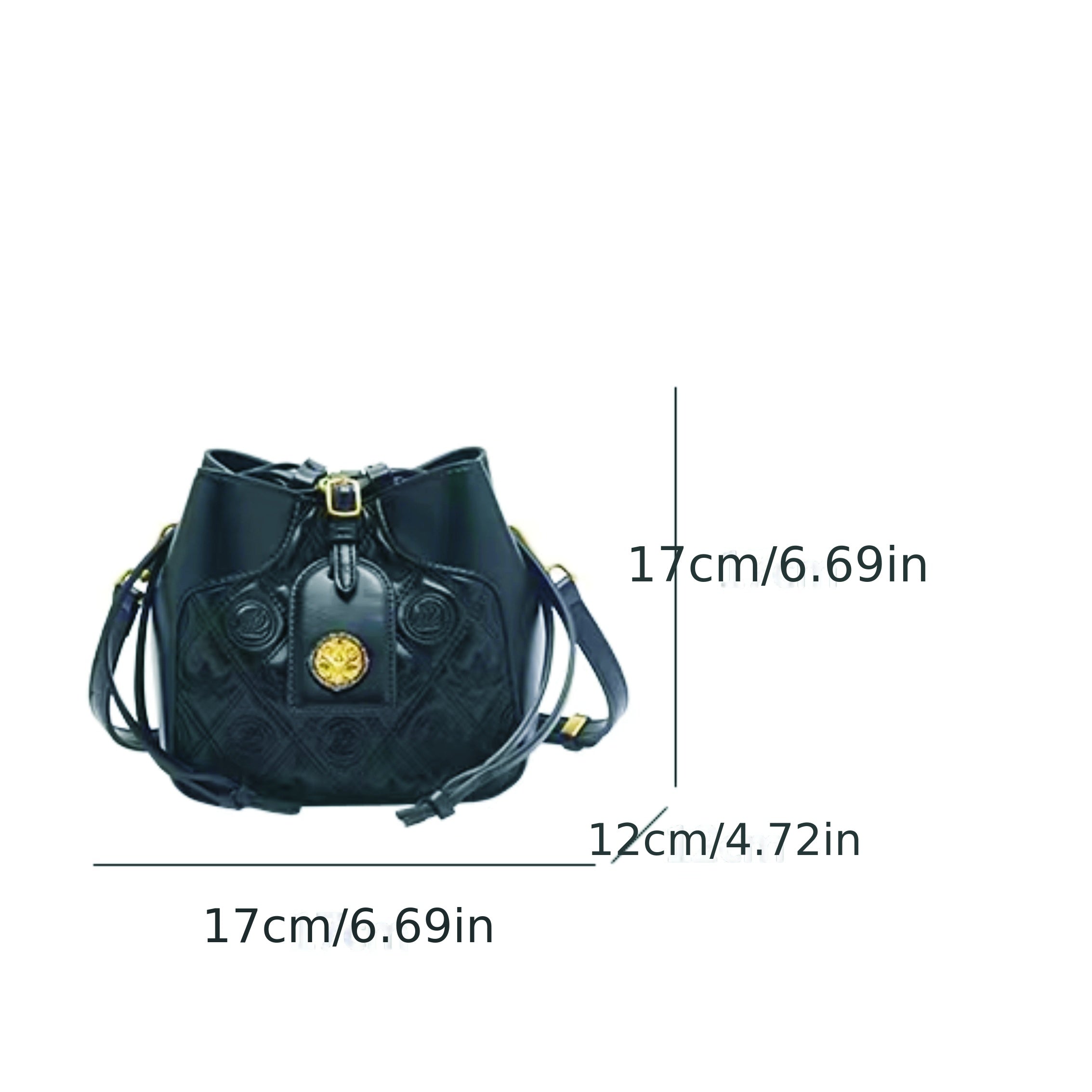 アーガイル刺繍 バケットバッグ｜ヴィンテージ風 通勤 クロスボディバッグ｜レディース ミニ 巾着 パース