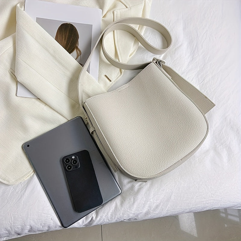 シンプル 無地 クロスボディバッグ｜オールマッチ ショルダーバッグ｜通勤向け レディース 多用途 収納バッグ