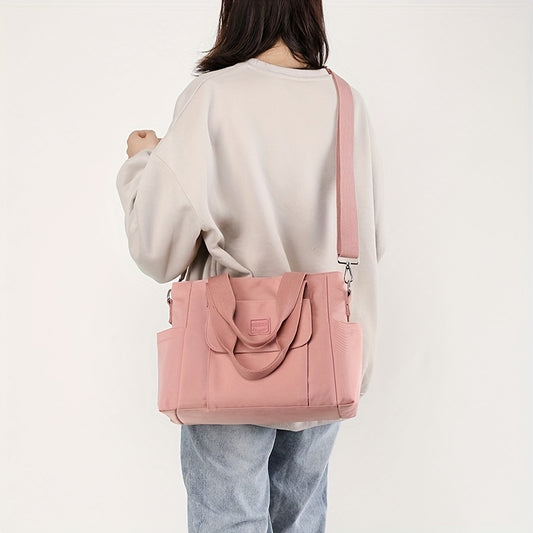 カジュアル ミニマル クロスボディバッグ｜通勤向け 無地 サッチェルバッグ｜シンプル 大容量 レディースバッグ