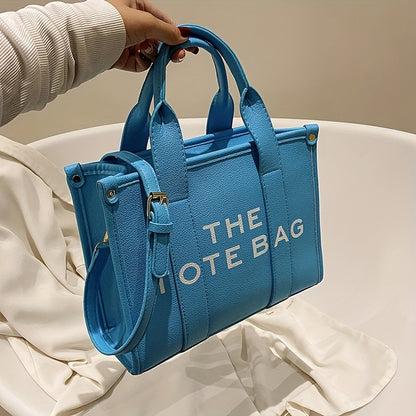 トレンド レターグラフィック トートバッグ｜PUレザー クロスボディバッグ｜通勤・通学・旅行用 レディース トップハンドル サッチェルバッグ