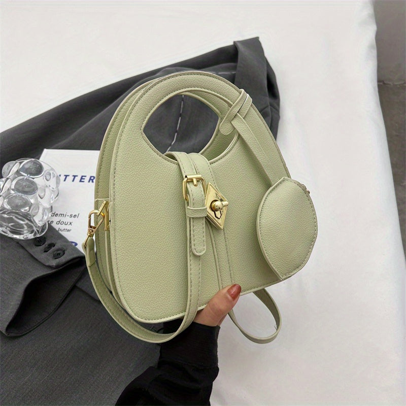 ニッチデザイン クロスボディバッグ｜レディース ターンロック ハンドバッグ｜コインケース付き ファッション ショルダーバッグ