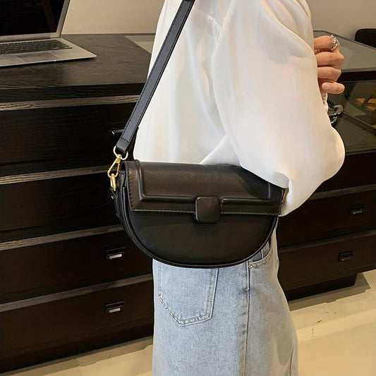 ミニマル サドル ショルダーバッグ｜無地 アンダーアームバッグ｜トレンド オールマッチ アームピットバッグ