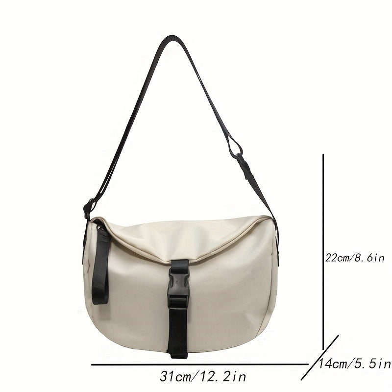 トレンド カジュアル 三日月型バッグ｜ファスナー付き レディース クロスボディバッグ｜バックル付き オールマッチ ショルダーバッグ