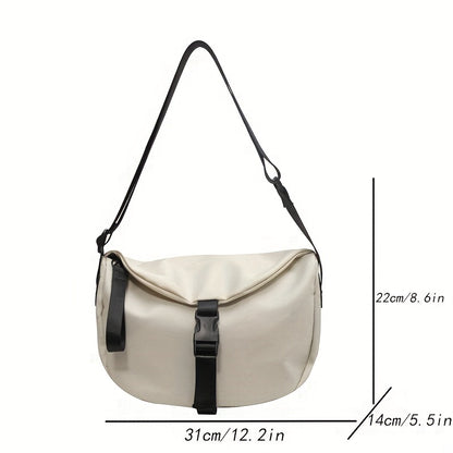 トレンド カジュアル 三日月型バッグ｜ファスナー付き レディース クロスボディバッグ｜バックル付き オールマッチ ショルダーバッグ