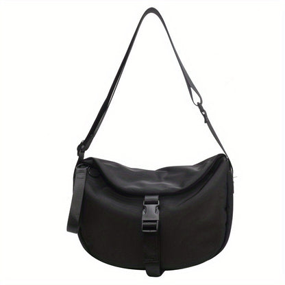 トレンド カジュアル 三日月型バッグ｜ファスナー付き レディース クロスボディバッグ｜バックル付き オールマッチ ショルダーバッグ