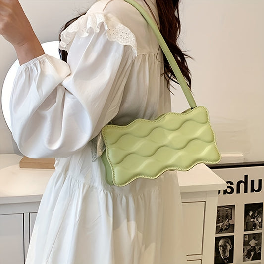 ミニマル スクエア ショルダーバッグ｜無地 アンダーアームバッグ｜軽量 アームピットバッグ