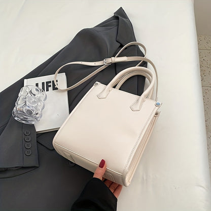 ニッチデザイン スクエア ショルダーバッグ｜無地 オールマッチ サッチェルバッグ｜レディース ターンロックバッグ