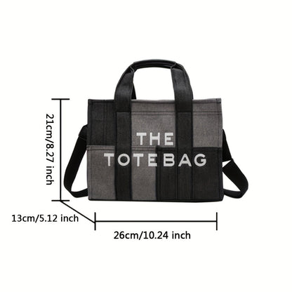 ステッチ デニム トートバッグ｜ヴィンテージ風 クロスボディバッグ｜通勤・旅行・通学用 レディース トップハンドルバッグ