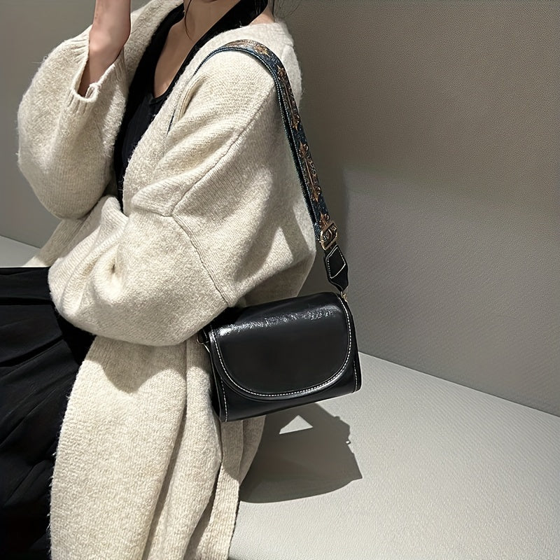 レディース ヴィンテージ クロスボディバッグ｜ミニ フラップ スクエア パース｜エスニック柄 ストラップ ショルダーバッグ