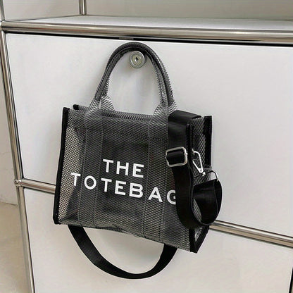 クリア メッシュ デザイン トートバッグ｜大容量 ジェリー クロスボディバッグ｜防水 ビーチバッグ 旅行・海・プール用