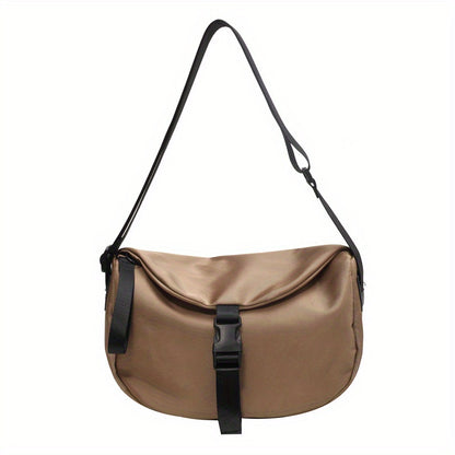 トレンド カジュアル 三日月型バッグ｜ファスナー付き レディース クロスボディバッグ｜バックル付き オールマッチ ショルダーバッグ