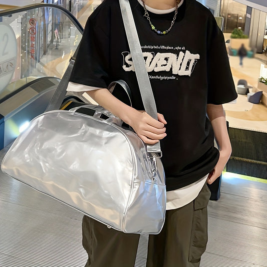 大容量 ダッフルバッグ｜無地 トラベル収納バッグ｜ファスナー付き 持ち運び可能 ショルダーバッグ