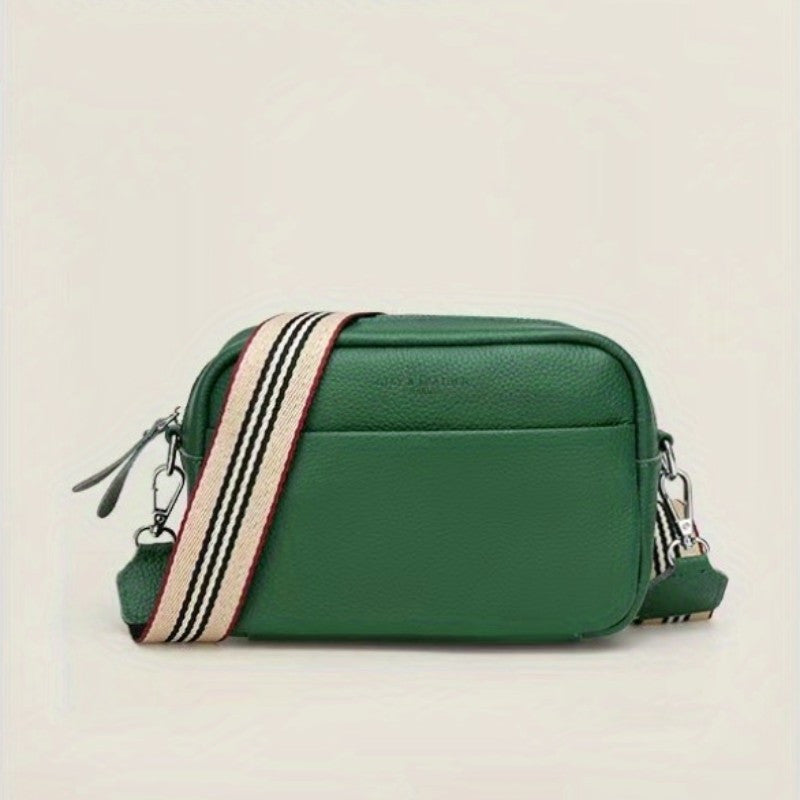 スモール レターグラフィック クロスボディバッグ｜ストライプ ストラップ ショルダーバッグ｜レディース ファスナー付き スクエア パース