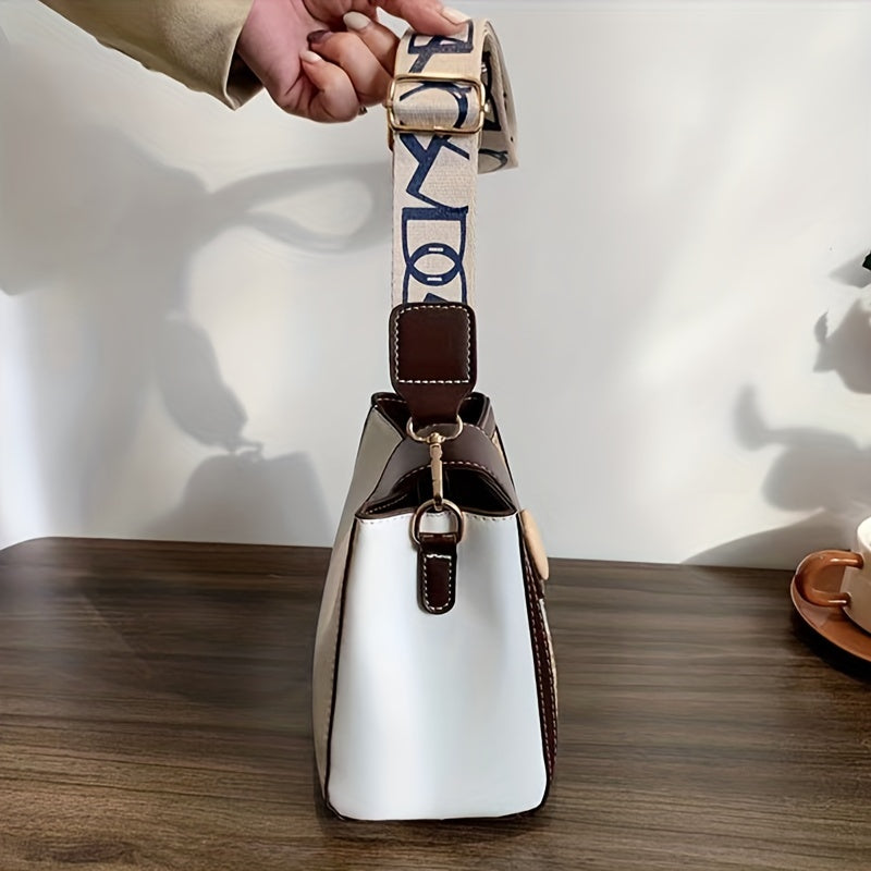 ストロー編み クロスボディバッグ｜幅広ストラップ ショルダーバッグ｜レインボーデザイン レディース バケットバッグ