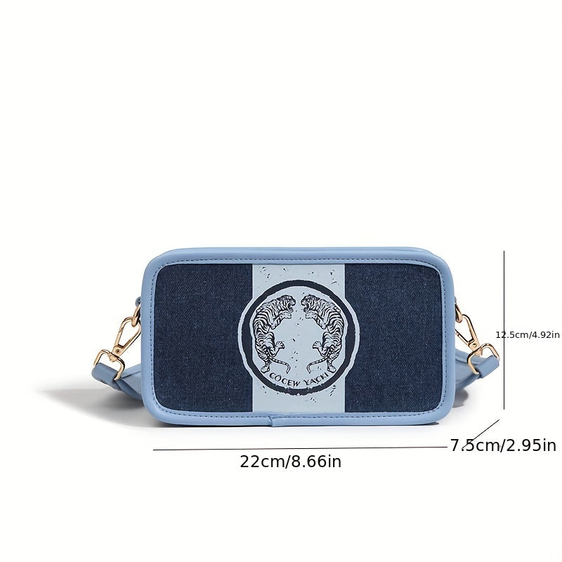 配色デザイン クロスボディバッグ｜ファッション キャンバス スクエア パース｜コインケース2個付き ミニ ショルダーバッグ