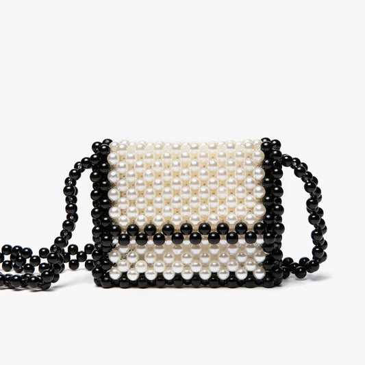 レディース ファッション クロスボディバッグ｜ミニ フェイクパール ビーズ スクエアバッグ
