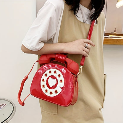 電話型 クロスボディバッグ｜受話器デザイン ノベルティバッグ｜女の子向け クリエイティブ コインパース