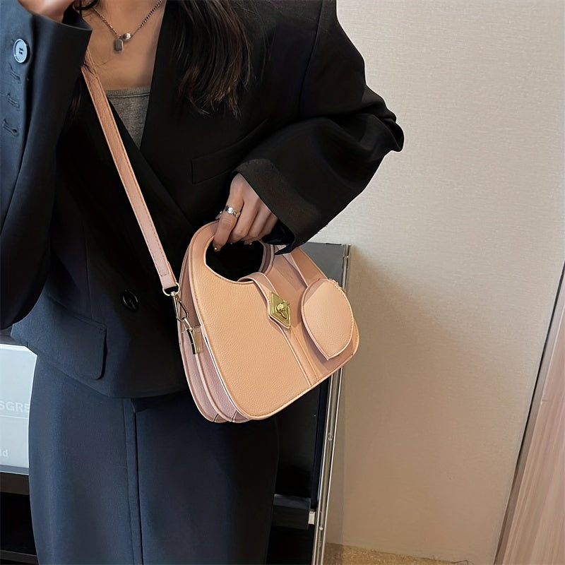 ニッチデザイン クロスボディバッグ｜レディース ターンロック ハンドバッグ｜コインケース付き ファッション ショルダーバッグ