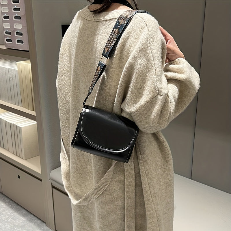 レディース ヴィンテージ クロスボディバッグ｜ミニ フラップ スクエア パース｜エスニック柄 ストラップ ショルダーバッグ