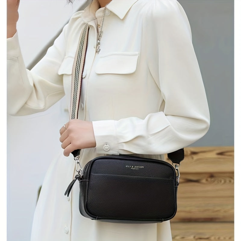 スモール レターグラフィック クロスボディバッグ｜ストライプ ストラップ ショルダーバッグ｜レディース ファスナー付き スクエア パース