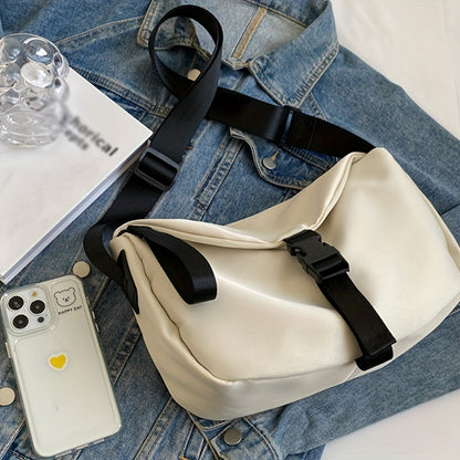 トレンド カジュアル 三日月型バッグ｜ファスナー付き レディース クロスボディバッグ｜バックル付き オールマッチ ショルダーバッグ