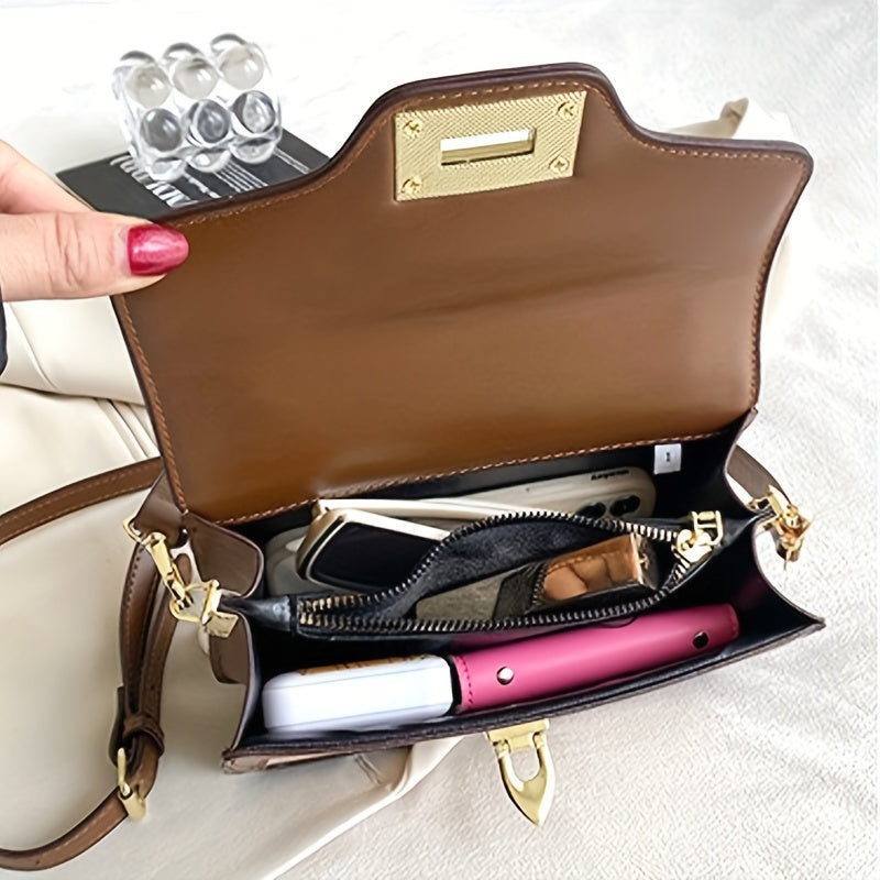 トレンド クロスボディバッグ｜バックル付き フラップ ショルダーバッグ｜PUレザー お出かけ用 ハンドバッグ