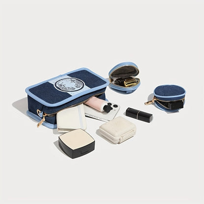 配色デザイン クロスボディバッグ｜ファッション キャンバス スクエア パース｜コインケース2個付き ミニ ショルダーバッグ