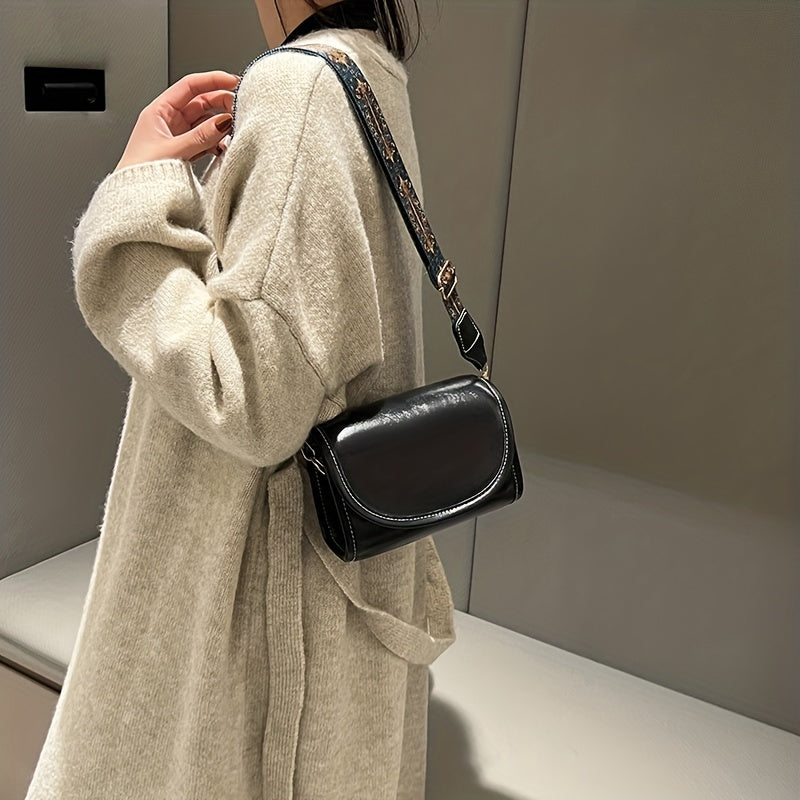 レディース ヴィンテージ クロスボディバッグ｜ミニ フラップ スクエア パース｜エスニック柄 ストラップ ショルダーバッグ