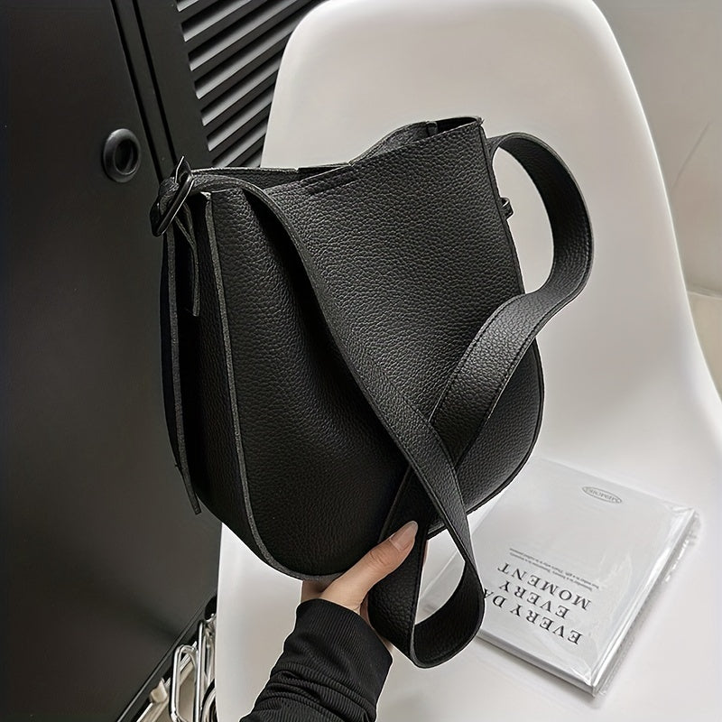 シンプル 無地 クロスボディバッグ｜オールマッチ ショルダーバッグ｜通勤向け レディース 多用途 収納バッグ