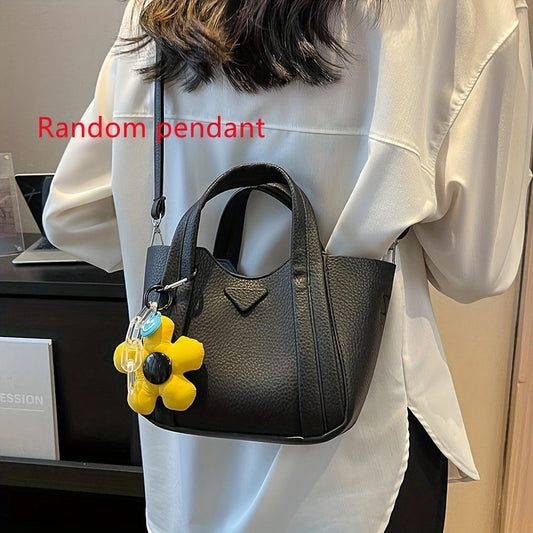 トレンド バケット クロスボディバッグ｜無地 ショルダーバッグ｜レディース ダブルハンドル トートバッグ