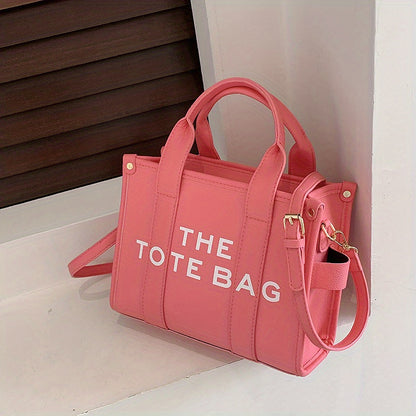 トレンド レターグラフィック トートバッグ｜PUレザー クロスボディバッグ｜通勤・通学・旅行用 レディース トップハンドル サッチェルバッグ