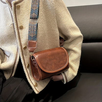 レディース ヴィンテージ クロスボディバッグ｜ミニ フラップ スクエア パース｜エスニック柄 ストラップ ショルダーバッグ