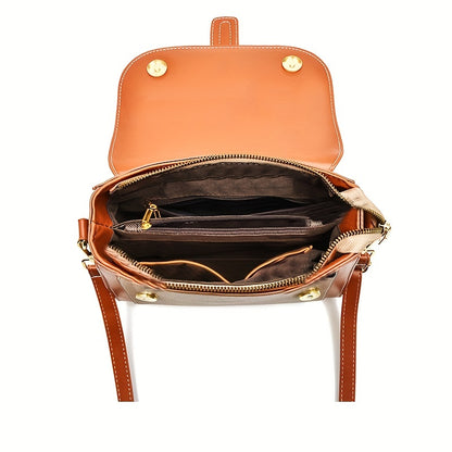 トップハンドル付き ハンドバッグ｜大容量 ショルダーバッグ｜マグネット＆ファスナー PUレザー クロスボディバッグ