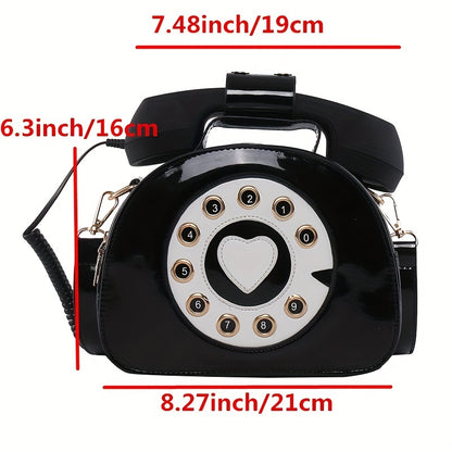 電話型 クロスボディバッグ｜受話器デザイン ノベルティバッグ｜女の子向け クリエイティブ コインパース