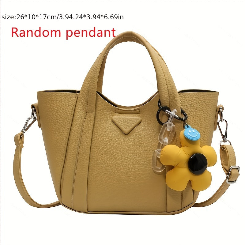 トレンド バケット クロスボディバッグ｜無地 ショルダーバッグ｜レディース ダブルハンドル トートバッグ