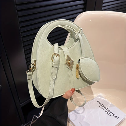 ニッチデザイン クロスボディバッグ｜レディース ターンロック ハンドバッグ｜コインケース付き ファッション ショルダーバッグ