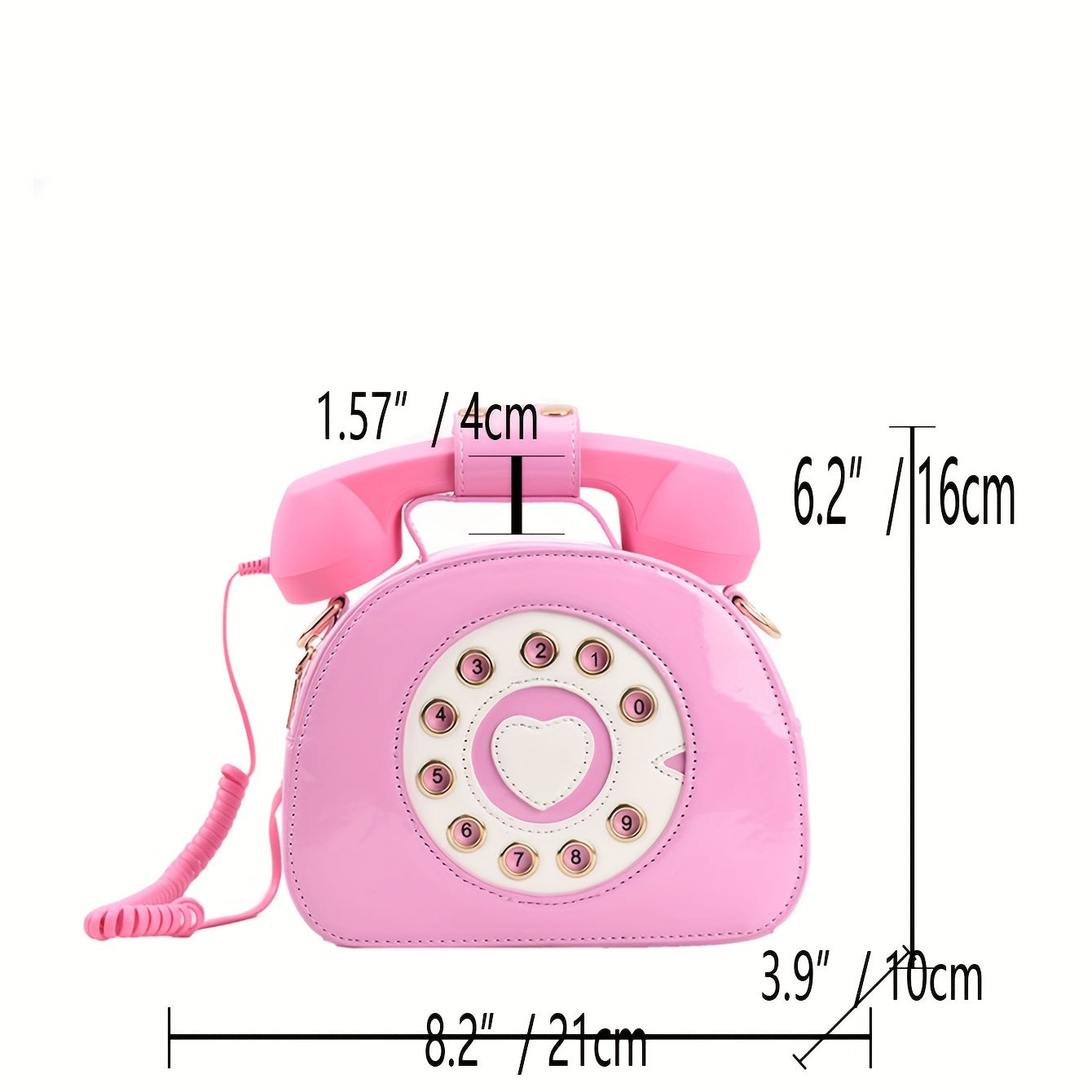 電話型 ショルダーバッグ｜クリエイティブ PUレザー クロスボディバッグ｜個性派 ファスナー付き レディースバッグ