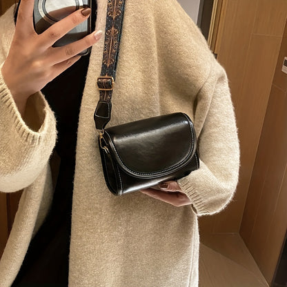 レディース ヴィンテージ クロスボディバッグ｜ミニ フラップ スクエア パース｜エスニック柄 ストラップ ショルダーバッグ