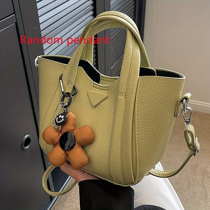 トレンド バケット クロスボディバッグ｜無地 ショルダーバッグ｜レディース ダブルハンドル トートバッグ