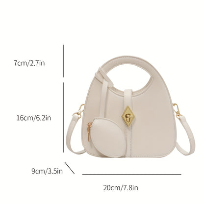 ニッチデザイン クロスボディバッグ｜レディース ターンロック ハンドバッグ｜コインケース付き ファッション ショルダーバッグ