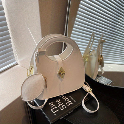 ニッチデザイン クロスボディバッグ｜レディース ターンロック ハンドバッグ｜コインケース付き ファッション ショルダーバッグ