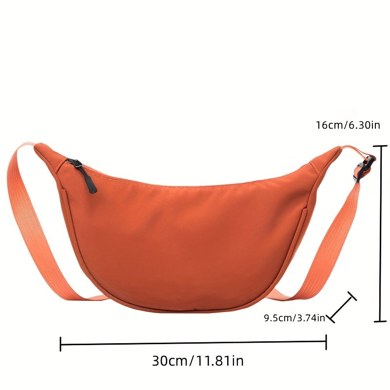 トレンド ナイロン クロスボディバッグ｜レディース 無地 ダンプリング（餃子型）パース｜軽量 トラベル ショルダーバッグ