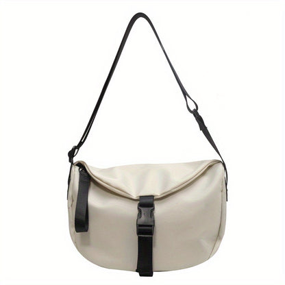 トレンド カジュアル 三日月型バッグ｜ファスナー付き レディース クロスボディバッグ｜バックル付き オールマッチ ショルダーバッグ