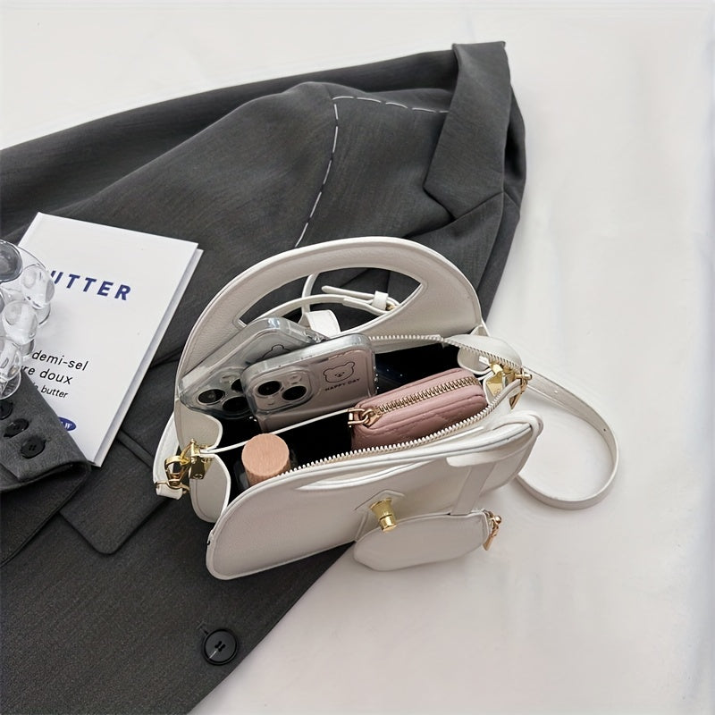 ニッチデザイン クロスボディバッグ｜レディース ターンロック ハンドバッグ｜コインケース付き ファッション ショルダーバッグ