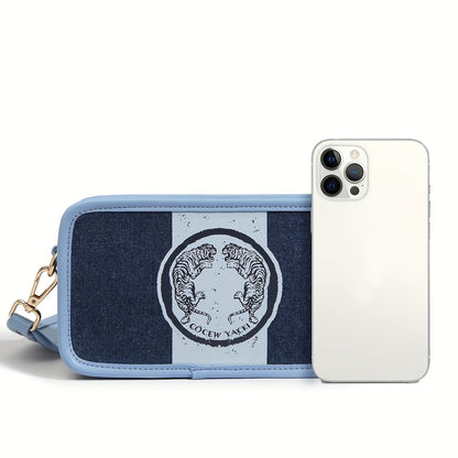 配色デザイン クロスボディバッグ｜ファッション キャンバス スクエア パース｜コインケース2個付き ミニ ショルダーバッグ