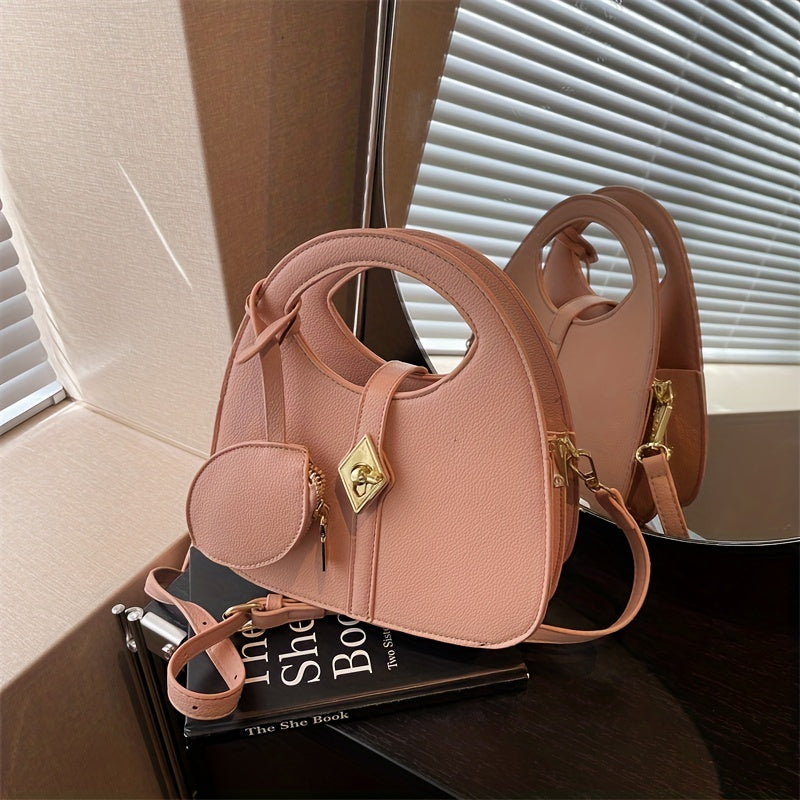 ニッチデザイン クロスボディバッグ｜レディース ターンロック ハンドバッグ｜コインケース付き ファッション ショルダーバッグ