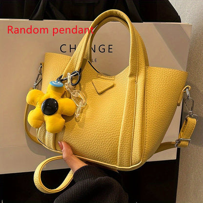 トレンド バケット クロスボディバッグ｜無地 ショルダーバッグ｜レディース ダブルハンドル トートバッグ